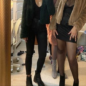 High Rise Black Coated Skinny